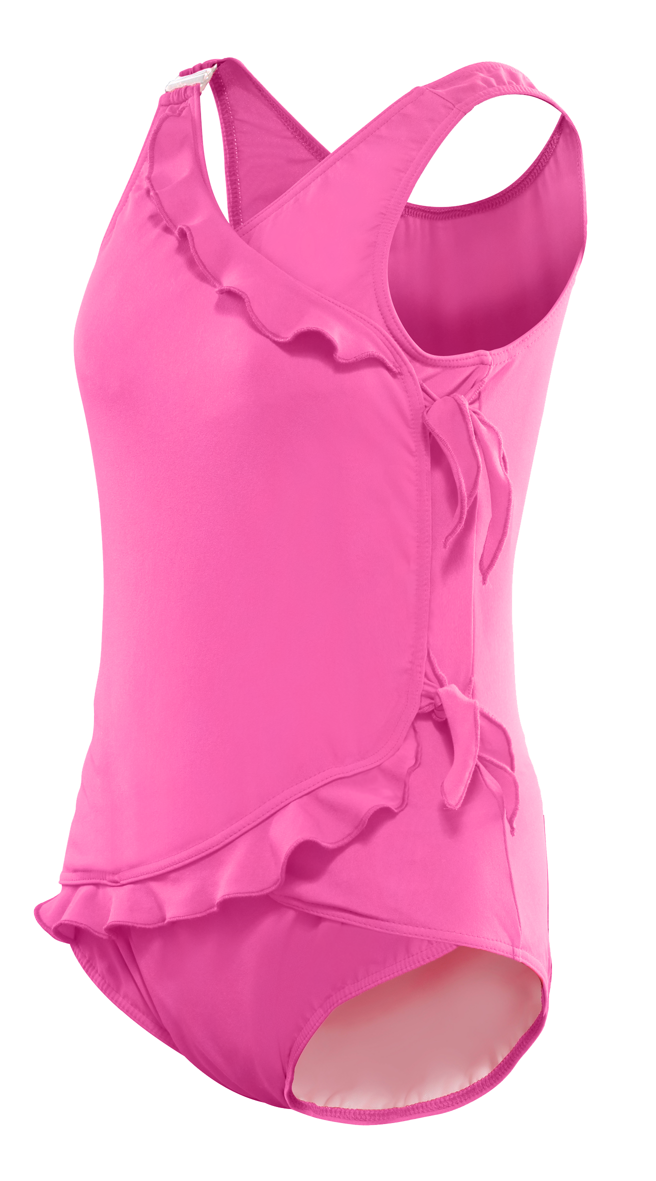Girl's Waterfall Swimsuit in Pretty Pink *