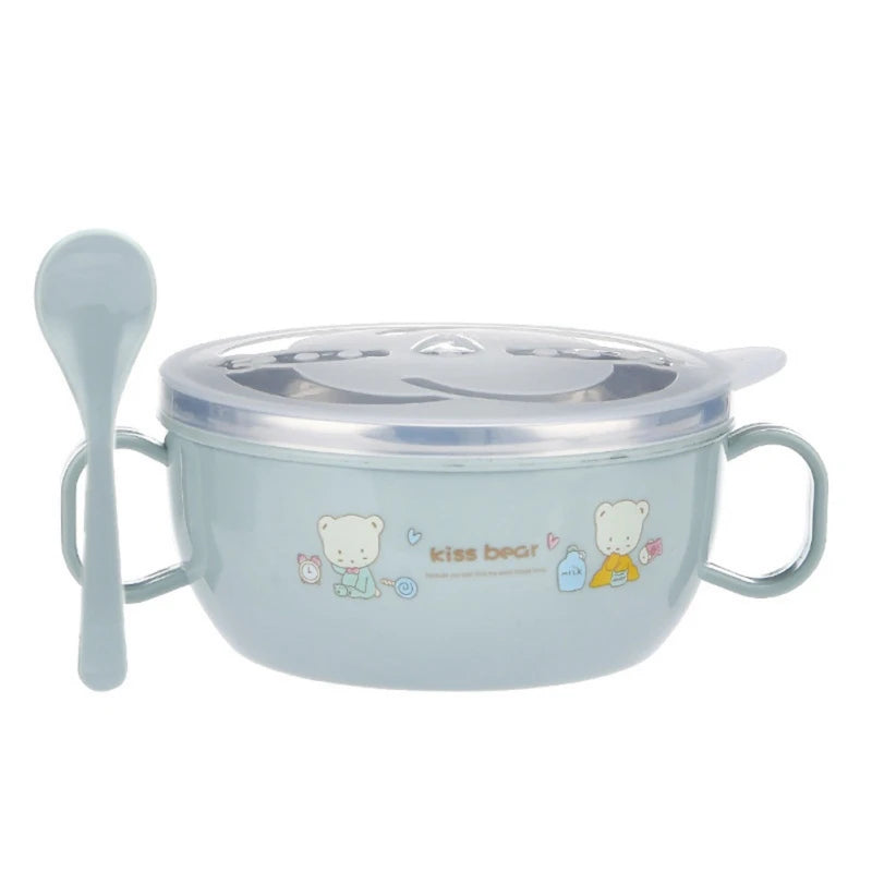 Insulated Baby Bowl Set 300ml - Stainless Steel BPA Free with Spoon