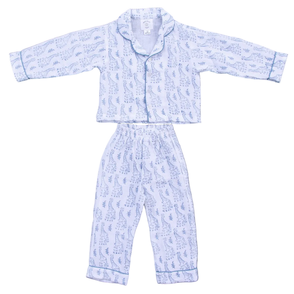 Blue Giraffe Organic Muslin Pyjamas