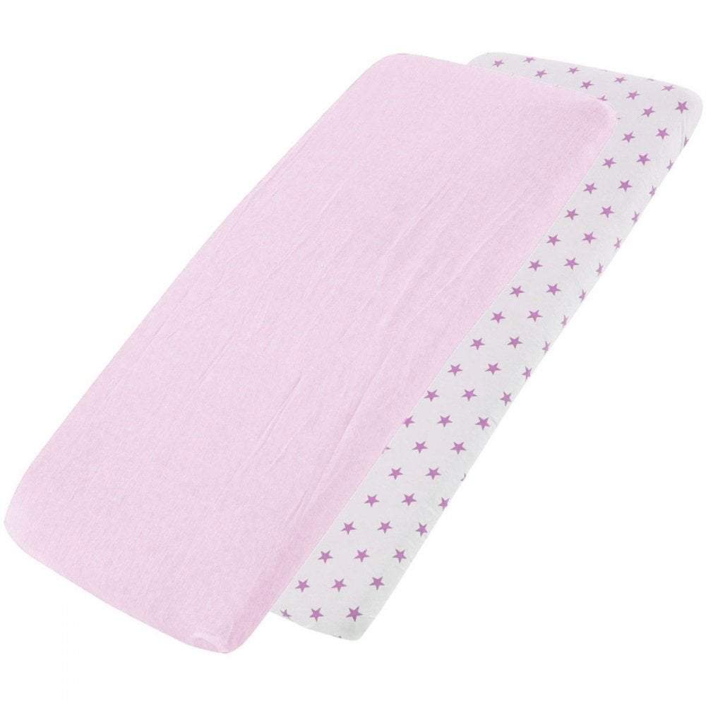 Crib Jersey Fitted Sheets 100% Cotton 40x90cm - Pack Of 4 - Fits All Models