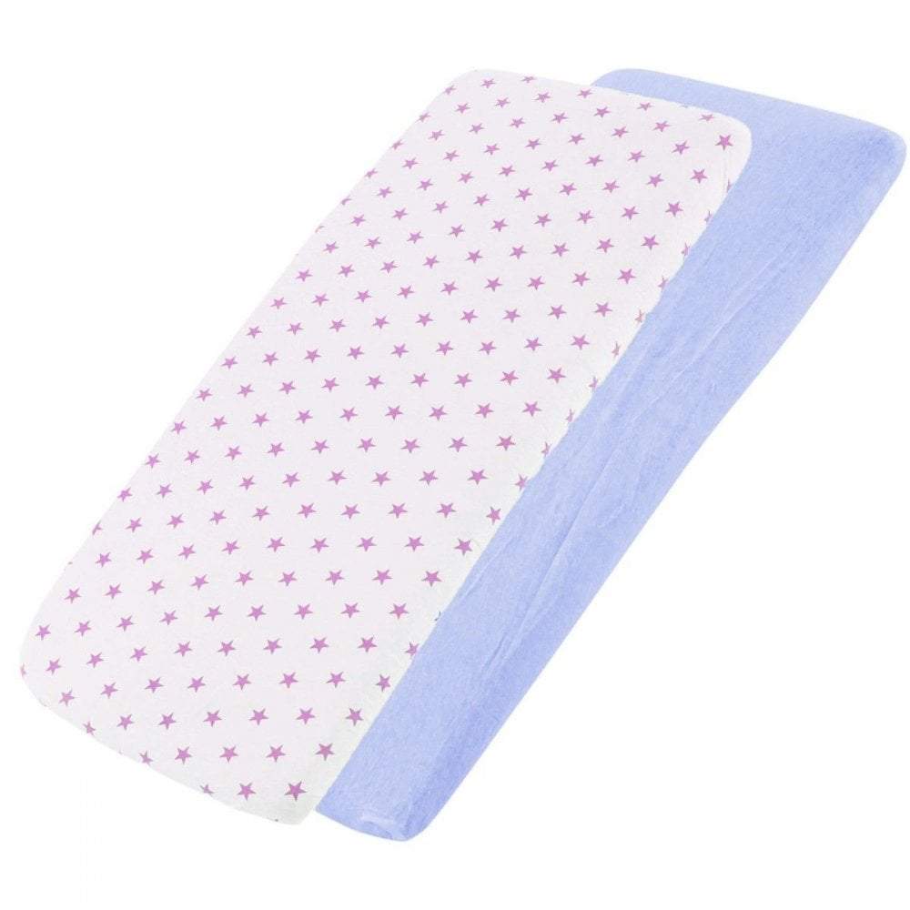 Crib Jersey Fitted Sheets 100% Cotton 40x90cm - Pack Of 4 - Fits All Models