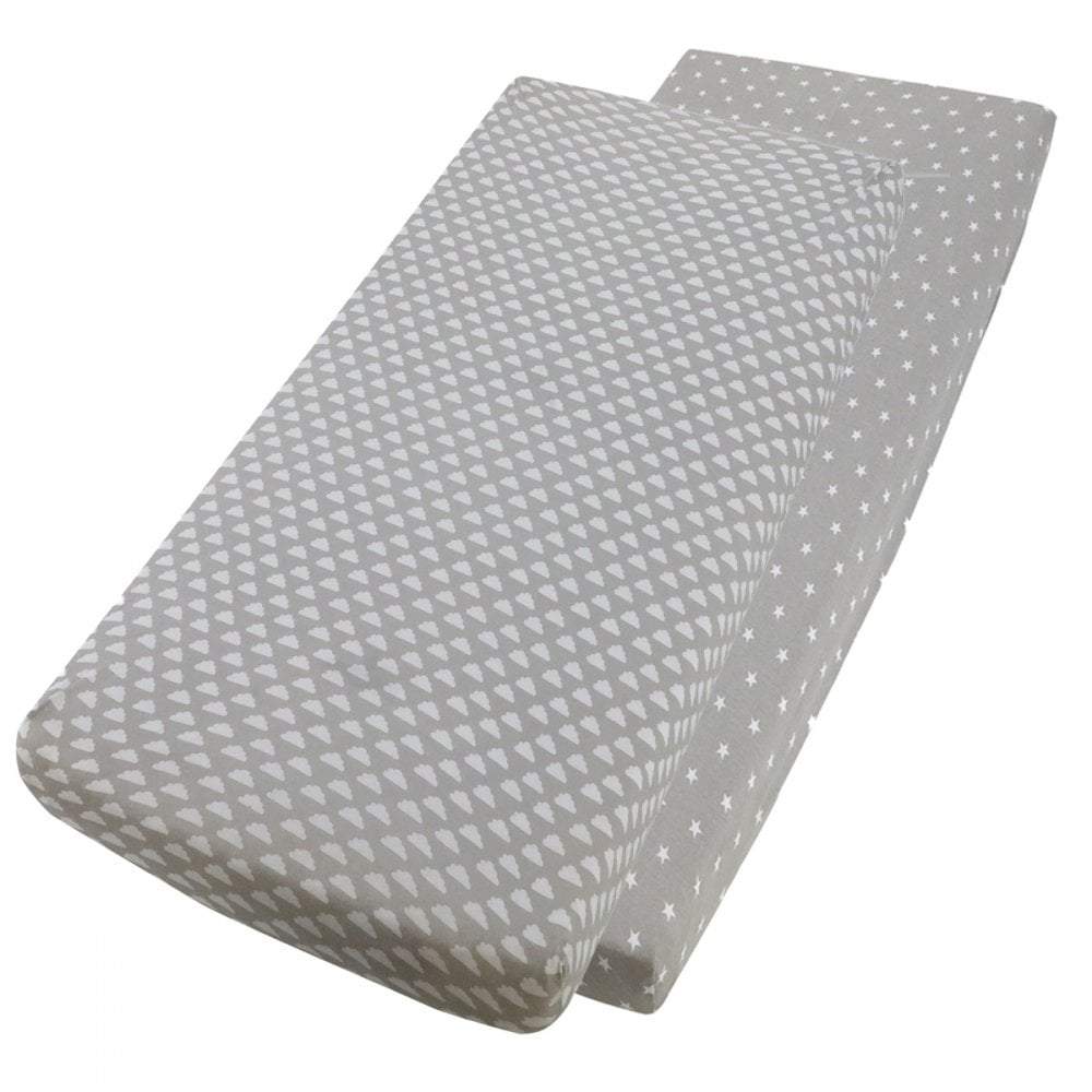 Crib Jersey Fitted Sheets 100% Cotton 40x90cm - Pack Of 4 - Fits All Models