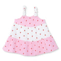 HelloBaby Girls Dress Buttoned Berry Belle Crew Neck Short Sleeve - Pink Printed
