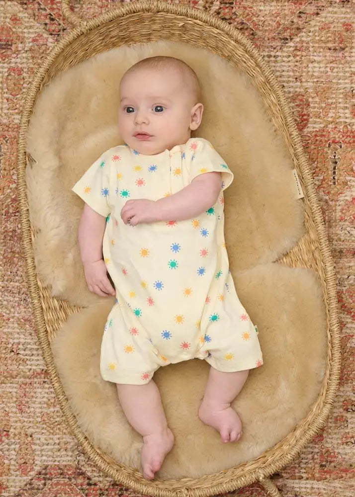 Dinky - Rainbow Sunshine Short Sleeve baby Playsuit