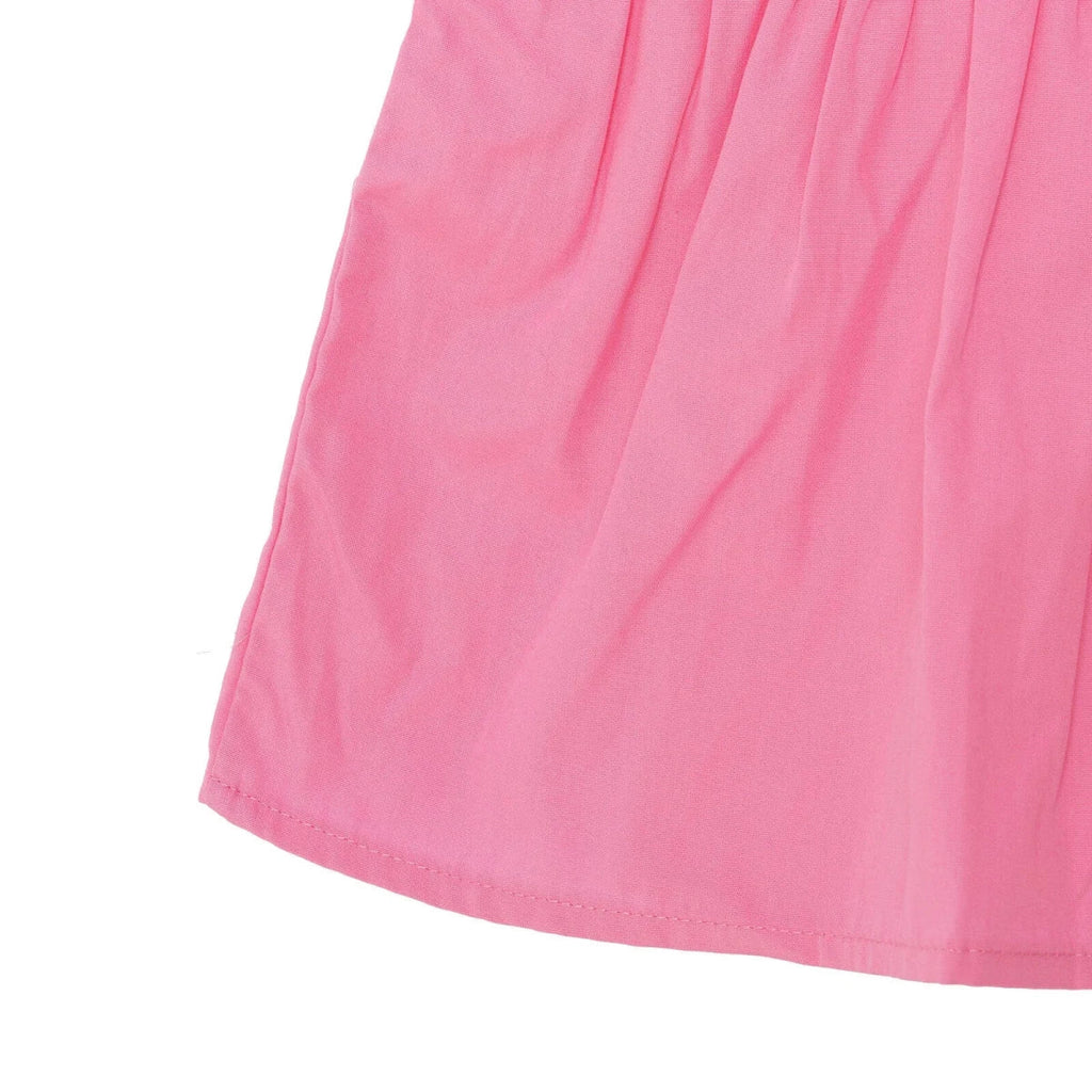 HelloBaby Girls Dress Flower Flower Garden Crew Neck Short Sleeve - Pink