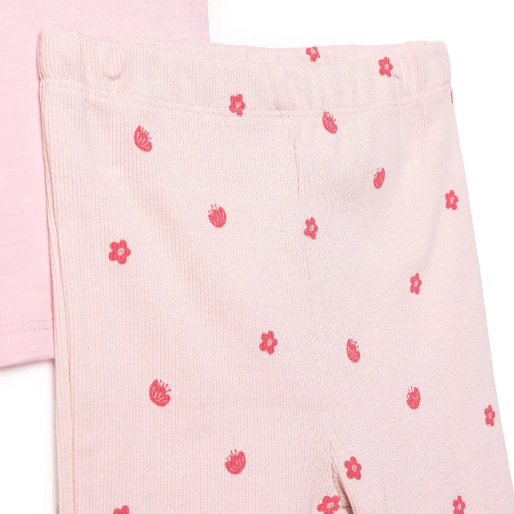 HelloBaby Girls Blouse & Leggings Set Text Print Pastel Dreams Crew Neck Full Length Short Sleeve - Pink