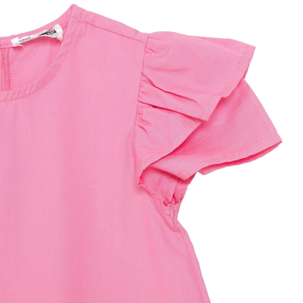HelloBaby Girls Dress Flower Flower Garden Crew Neck Short Sleeve - Pink