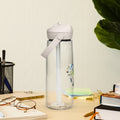 Flip straw water bottle