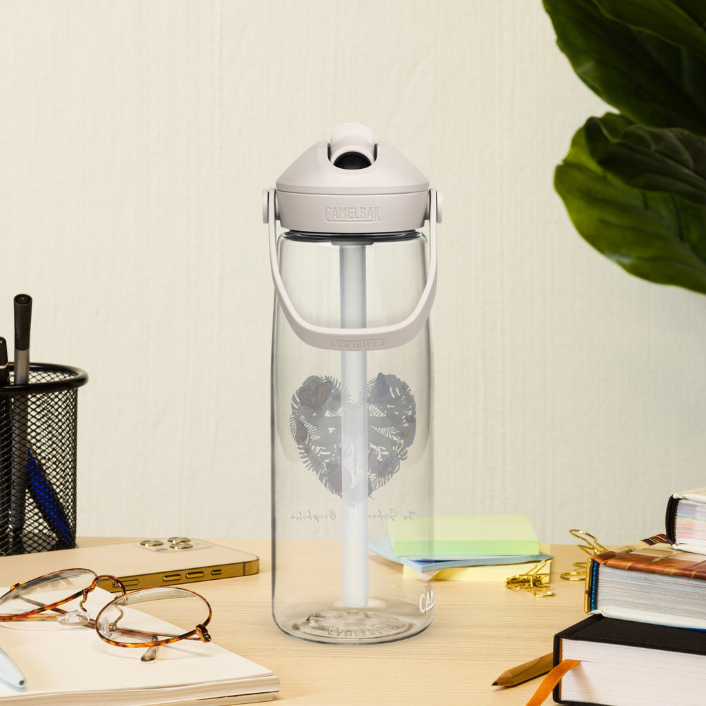 Flip straw water bottle