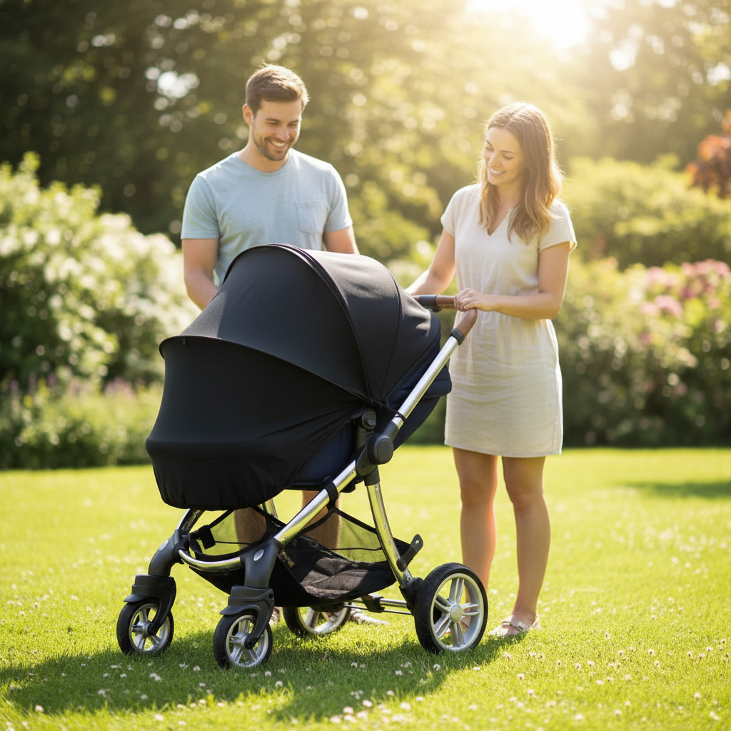 Sun Shade / Sleep Shade, Universal Fit for all Pushchairs & Car Seats , Up to UPF 50