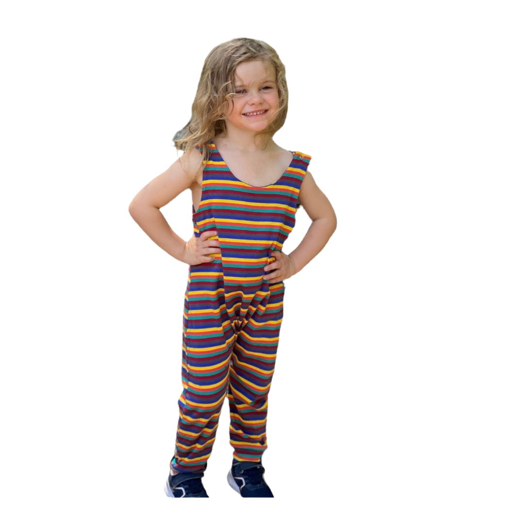 Hazel Stripe Super Soft Cotton Dungarees