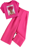 Girls Casual Portrait 2-Piece Clothing Set - Cotton Polyester 130cm 7 to 8 year old
