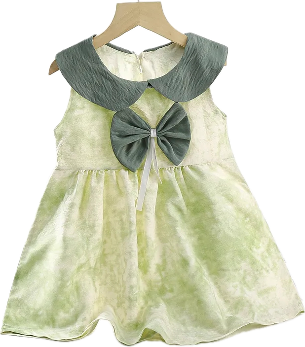 New Summer dress Clouds Cotton, Dress Sleeveless Girl's Bow Cute Dress Breathable Comfortable 90cm