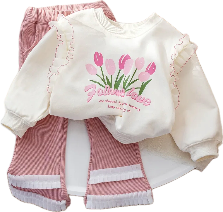 Toddler Tulip Sweatshirt & Pants Set 80cm