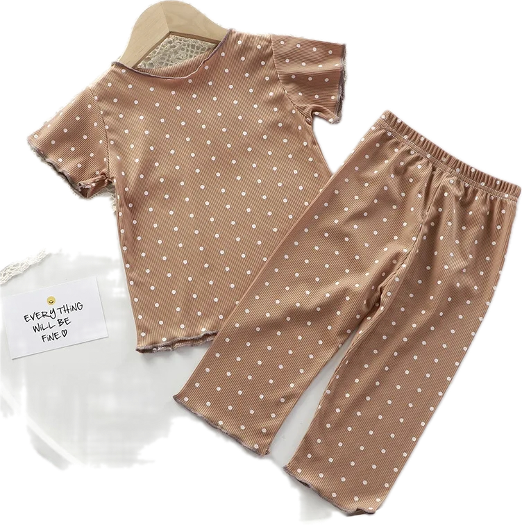 Summer Girls/boys Outer Wear Short-sleeved Thin Suit Baby Summer Two-piece Western Style  Style Air-conditioning Suit New 80cm