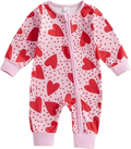 Heart-shaped Romper Baby Cotton Blend Pink and Red Baby Romper Spring and Summer Season 6 to 12 months