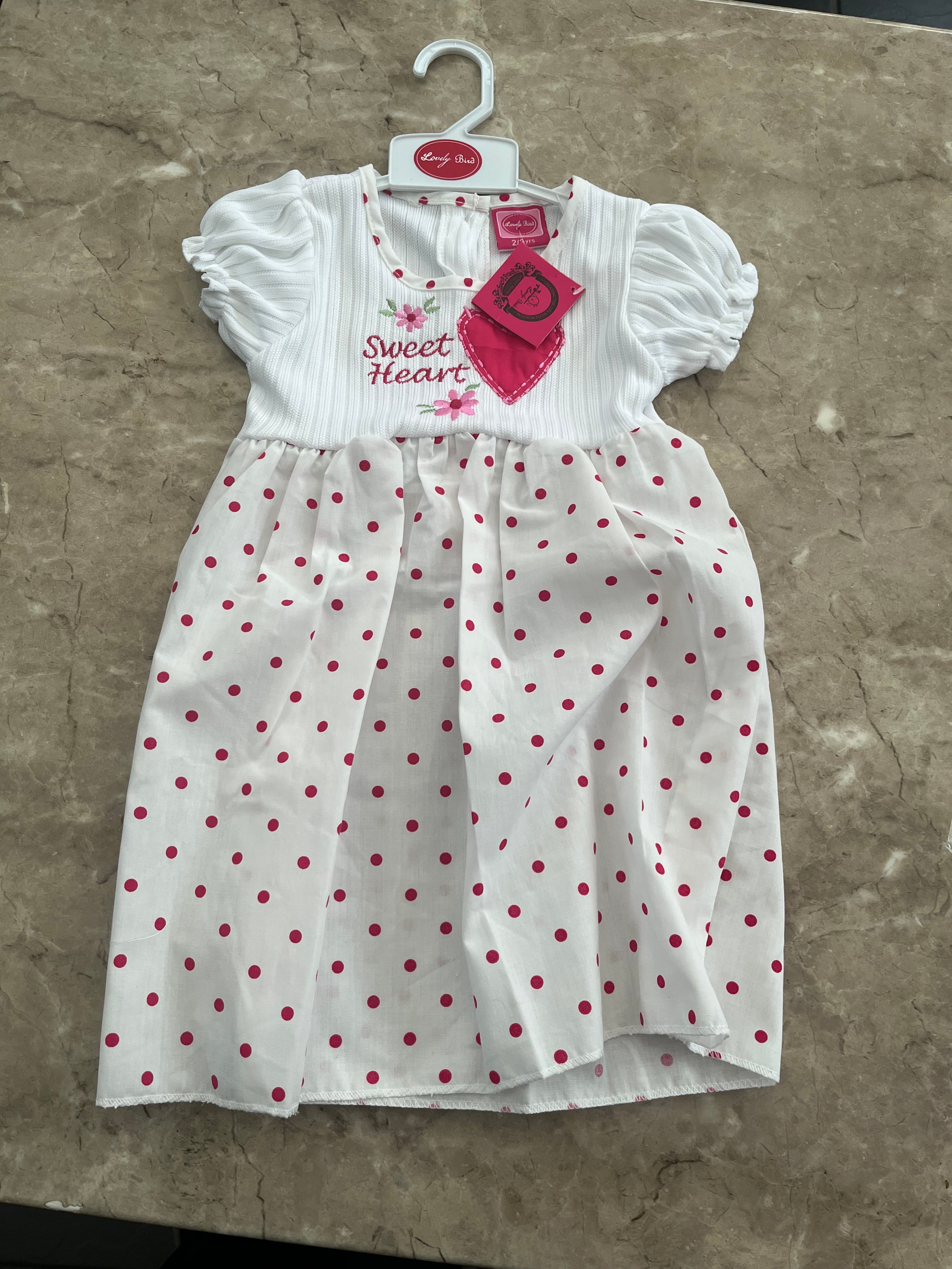 Sweet Heart Polka Dot Dress - Girls Summer Dress (2-6 Years)