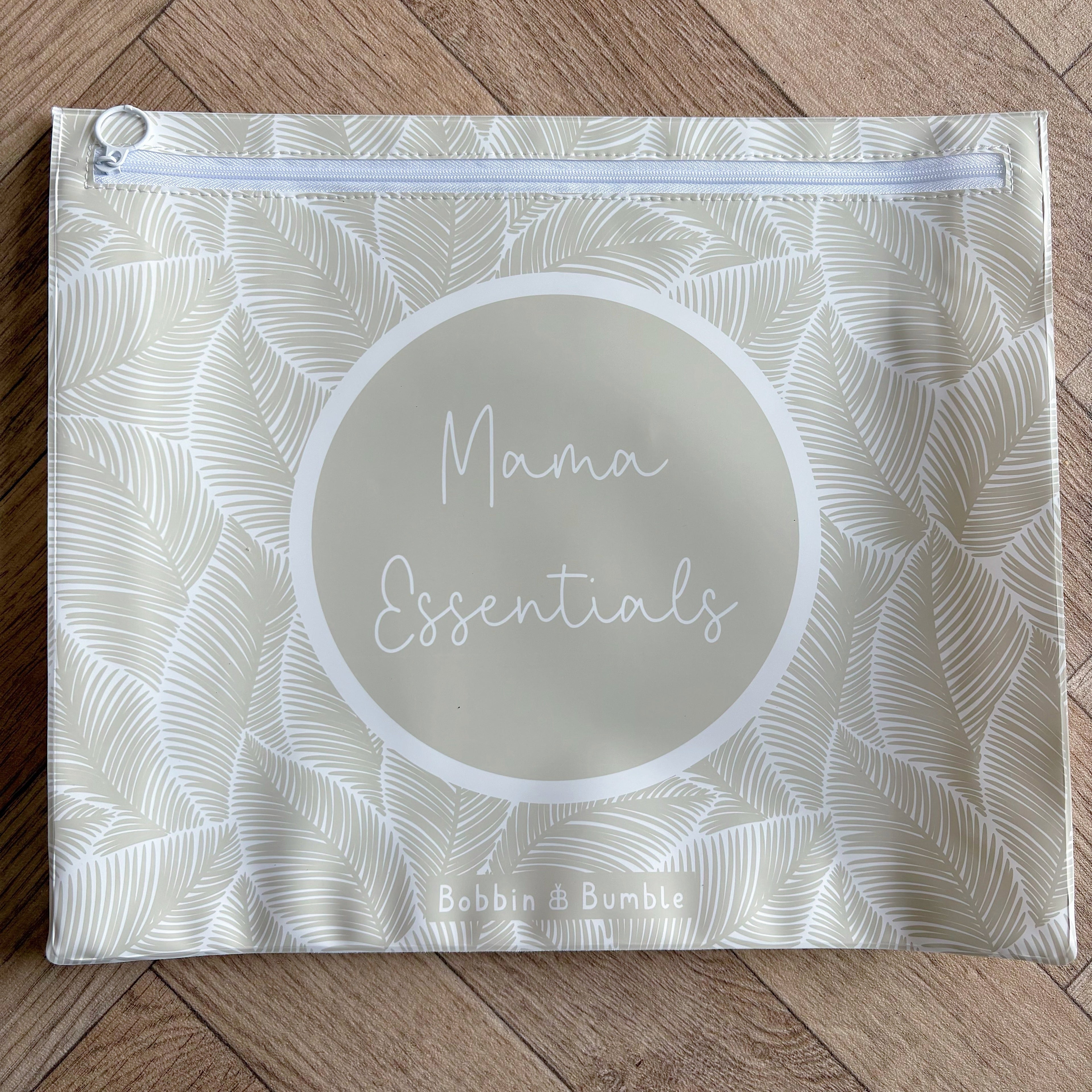 Hospital Bag Organiser Pouches - Unisex Beige Leaf Print