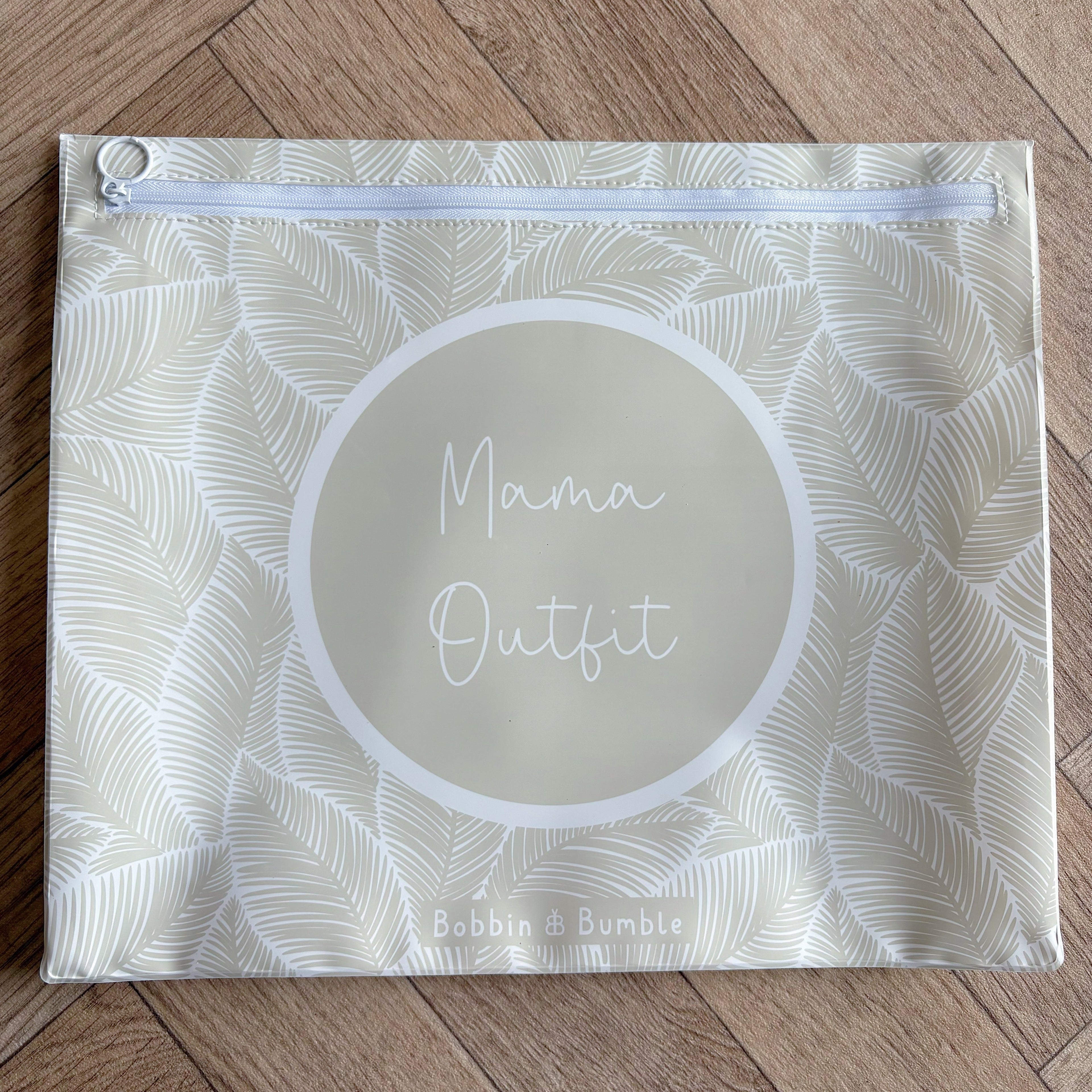Hospital Bag Organiser Pouches - Unisex Beige Leaf Print