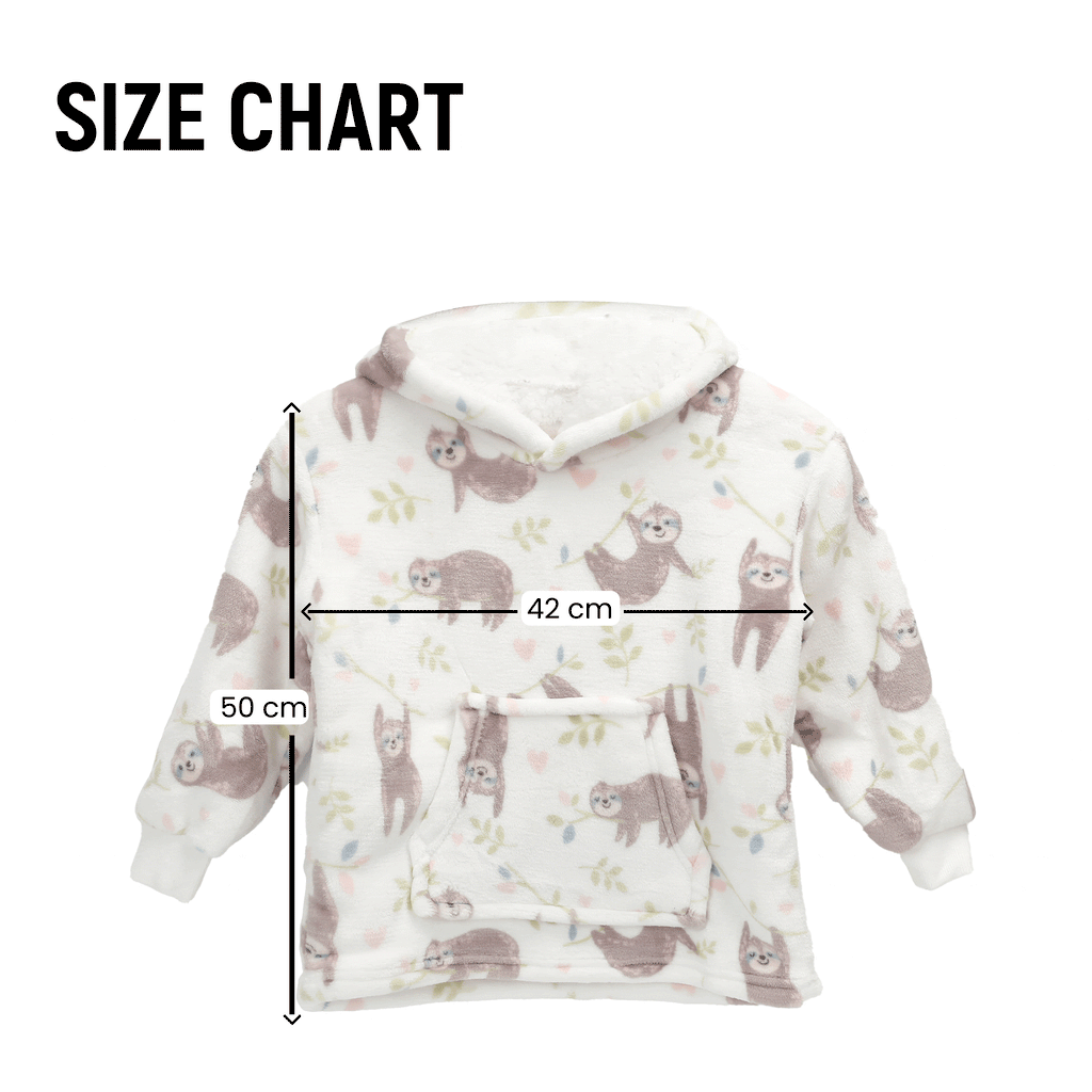OLIVIA ROCCO Daisy Dreamer Kids Hoodie Blanket Safari Sloth Wearable Sweatshirt For Toddlers 0-4 Unisex With Kangaroo Pocket And Soft Fleece Lining