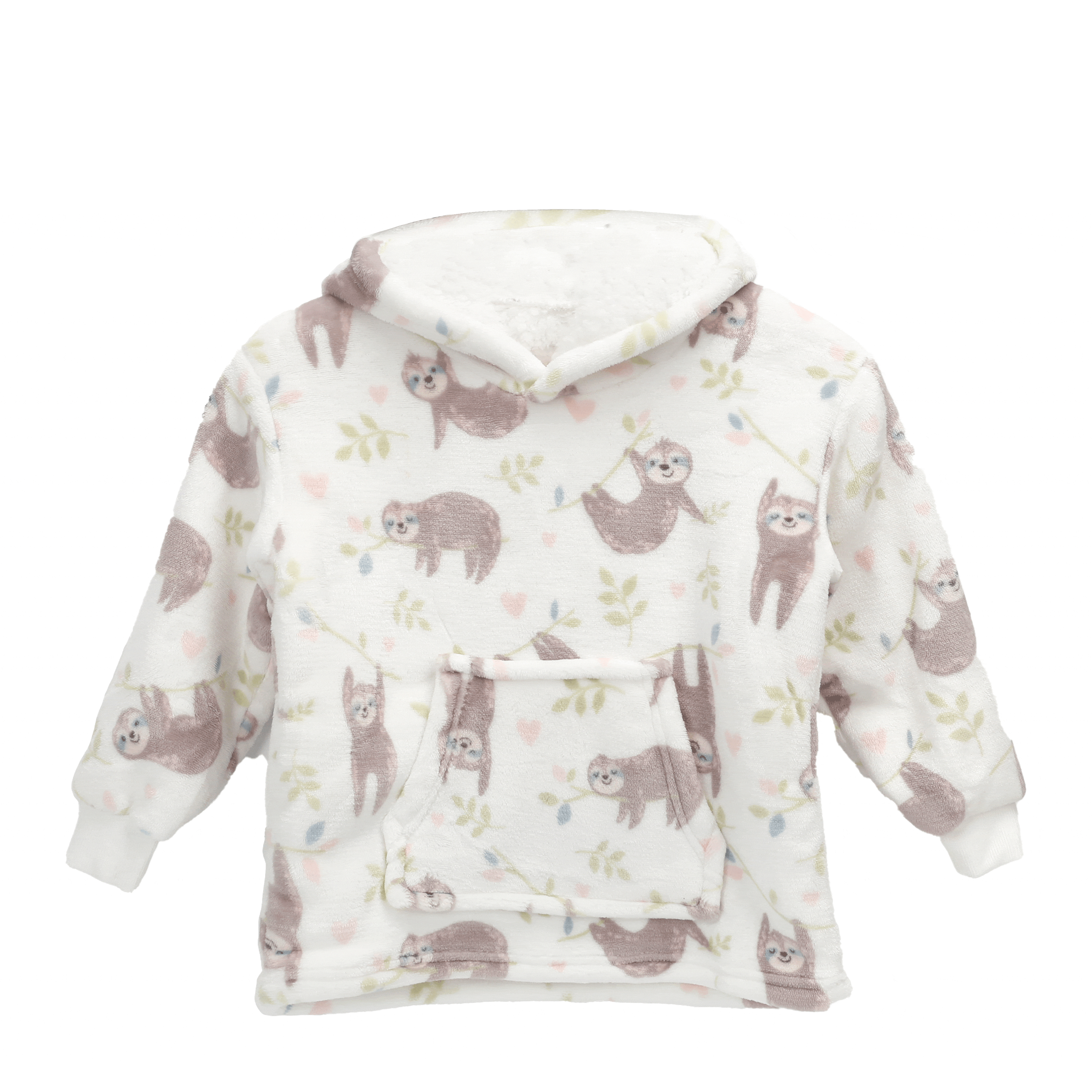 OLIVIA ROCCO Daisy Dreamer Kids Hoodie Blanket Safari Sloth Wearable Sweatshirt For Toddlers 0-4 Unisex With Kangaroo Pocket And Soft Fleece Lining