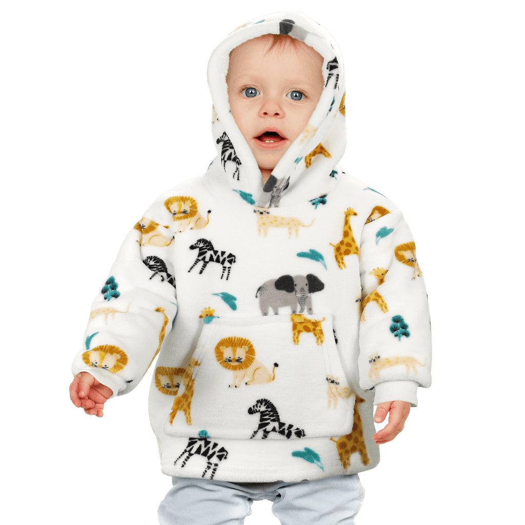 OLIVIA ROCCO Daisy Dreamer Kids Hoodie Blanket Safari Sloth Wearable Sweatshirt For Toddlers 0-4 Unisex With Kangaroo Pocket And Soft Fleece Lining