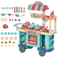 50 Pcs Kids Kitchen Play set Pretend Trolley Cart Toys for Age 3-6