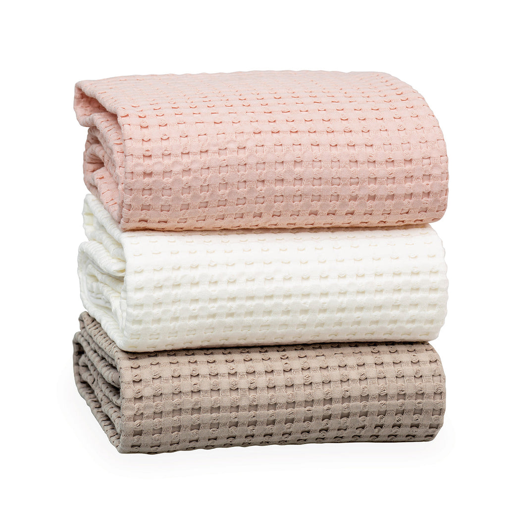 Lulujo -  Waffle Blanket - Pink Ballet Slipper
